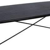 Dining Table OSLO Black Natural Wood Iron MDF Wood 179 x 90 x 75 cm-6