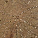 Centre Table Black Natural Iron MDF Wood 80 x 80 x 38,5 cm-3