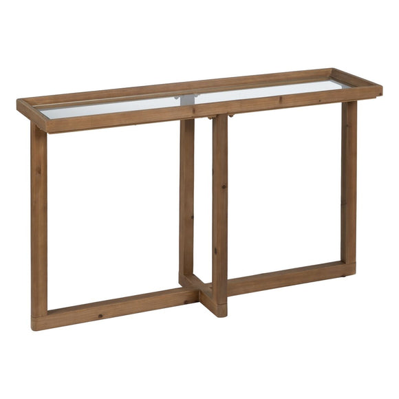 Console Natural Tempered Glass Fir wood 120 x 33 x 75 cm-0