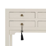 Console White Fir wood MDF Wood 63 x 26 x 85 cm-3