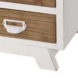 Chest of drawers White Beige Iron Fir wood 120,5 x 35 x 88 cm-1