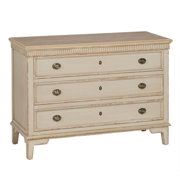 Chest of drawers Cream Natural Fir wood MDF Wood 119,5 x 44,5 x 84 cm-0