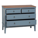 Chest of drawers Blue Natural Fir wood MDF Wood 115 x 45 x 90 cm-7