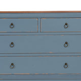 Chest of drawers Blue Natural Fir wood MDF Wood 115 x 45 x 90 cm-4