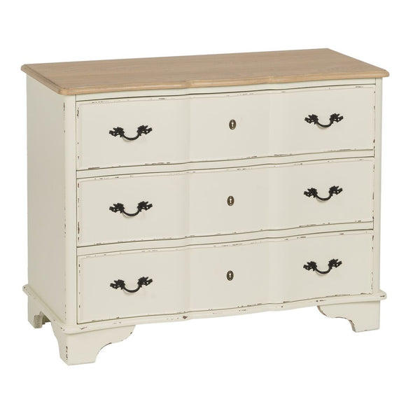 Chest of drawers Cream Natural Fir wood MDF Wood 100 x 45 x 80 cm-0