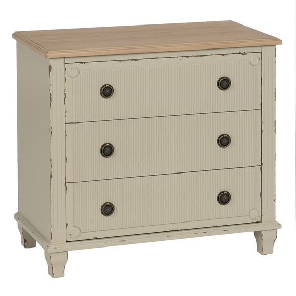 Chest of drawers Cream Natural Fir wood MDF Wood 80 x 38 x 73 cm-0