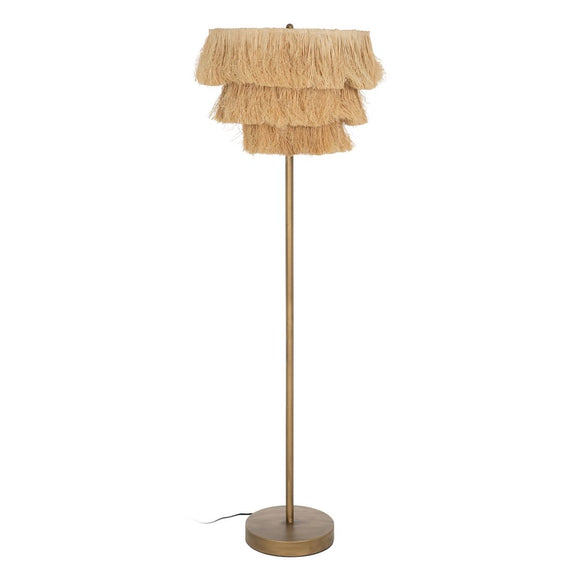 Floor Lamp Beige Natural Metal 48,5 x 48,5 x 162 cm-0
