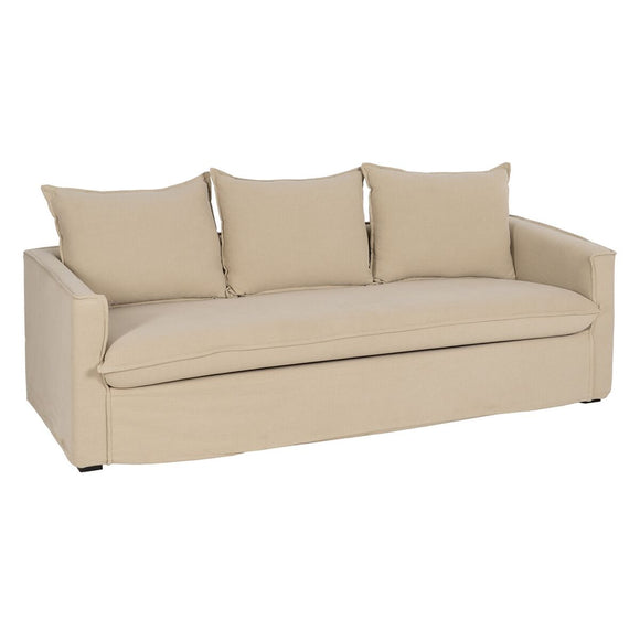 3-Seater Sofa Beige 220 x 95 x 90 cm-0