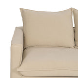 3-Seater Sofa Beige 220 x 95 x 90 cm-4