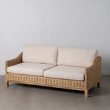 Garden sofa Natural Mango wood Foam Natural Fibre 180 x 86 x 80 cm-2