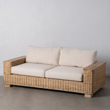 Garden sofa Natural Mango wood Foam Natural Fibre 198 x 88 x 67 cm-8