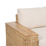 Garden sofa Natural Mango wood Foam Natural Fibre 198 x 88 x 67 cm-5