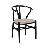 Dining Chair Black Beige 53 x 55 x 80 cm-0