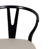 Dining Chair Black Beige 53 x 55 x 80 cm-6