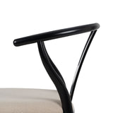 Dining Chair Black Beige 53 x 55 x 80 cm-4