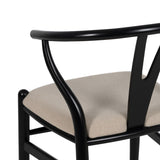 Dining Chair Black Beige 53 x 55 x 80 cm-1