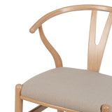 Dining Chair Beige Natural 53 x 55 x 80 cm-5