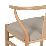 Dining Chair Beige Natural 53 x 55 x 80 cm-1
