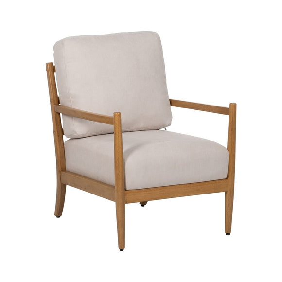 Armchair Beige Natural Rubber wood MDF Wood Foam 100 % polyester 65 x 71 x 88 cm-0