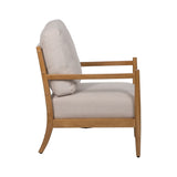 Armchair Beige Natural Rubber wood MDF Wood Foam 100 % polyester 65 x 71 x 88 cm-4