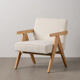 Armchair White Natural 57 X 50 X 77 CM-10