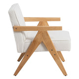 Armchair White Natural 57 X 50 X 77 CM-9