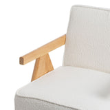 Armchair White Natural 57 X 50 X 77 CM-6