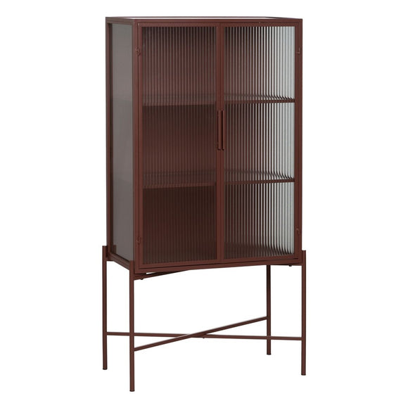 Display Cabinet With Double Glass Doors Tile Crystal Iron 52 x 33 x 90 cm-0