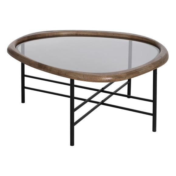 Centre Table Black Natural Crystal Iron Rubber wood 76 x 81 x 38 cm-0