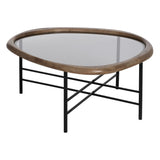 Centre Table Black Natural Crystal Iron Rubber wood 76 x 81 x 38 cm-0