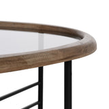 Centre Table Black Natural Crystal Iron Rubber wood 76 x 81 x 38 cm-1