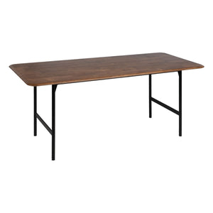 Dining Table LAGOM Black Natural Iron Rubber wood 180 x 80 x 76 cm-0