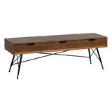 Centre Table LAGOM Black Natural Iron Rubber wood 150 x 40 x 50 cm-0