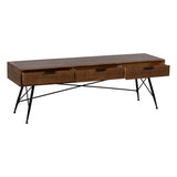 Centre Table LAGOM Black Natural Iron Rubber wood 150 x 40 x 50 cm-8