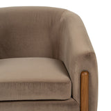 Armchair Natural Taupe Rubber wood Foam Fabric 87 x 80 x 81 cm-6