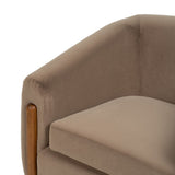 Armchair Natural Taupe Rubber wood Foam Fabric 87 x 80 x 81 cm-5