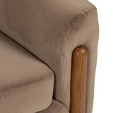 Armchair Natural Taupe Rubber wood Foam Fabric 87 x 80 x 81 cm-3