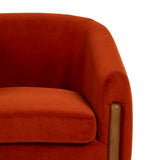 Armchair Red Natural Rubber wood Foam Fabric 82 x 77 x 74 cm-6