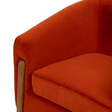 Armchair Red Natural Rubber wood Foam Fabric 82 x 77 x 74 cm-5