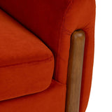Armchair Red Natural Rubber wood Foam Fabric 82 x 77 x 74 cm-3