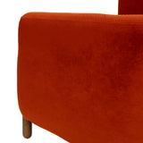 Armchair Red Natural Rubber wood Foam Fabric 82 x 77 x 74 cm-2