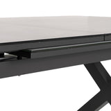 Dining Table White Black Ceramic Aluminium Crystal 180 x 100 x 77 cm-7