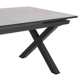 Dining Table White Black Ceramic Aluminium Crystal 180 x 100 x 77 cm-1