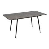 Expandable table Black Grey Iron 120 x 80 x 75 cm-4