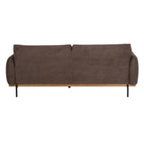 3-Seater Sofa Brown Wood 210 x 89 x 86 cm-7