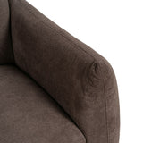 3-Seater Sofa Brown Wood 210 x 89 x 86 cm-3