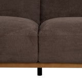 3-Seater Sofa Brown Wood 210 x 89 x 86 cm-2