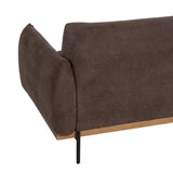 3-Seater Sofa Brown Wood 210 x 89 x 86 cm-1