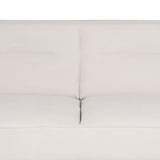 3-Seater Sofa Cream Wood 220 x 87 x 85 cm-4