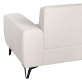 3-Seater Sofa Cream Wood 220 x 87 x 85 cm-1